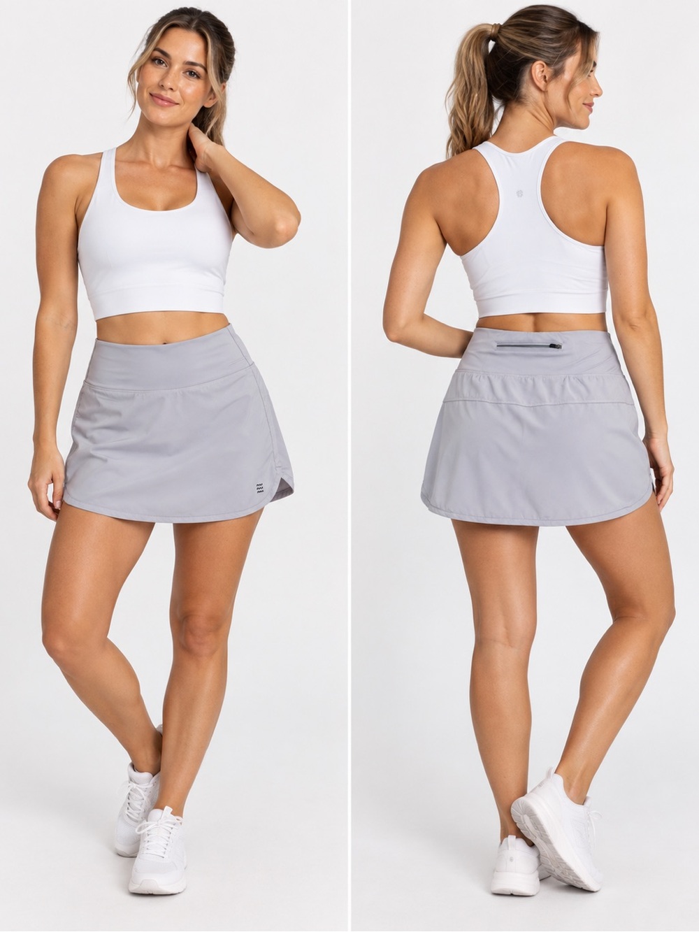 Free Fly Women’s Athletic Skort Size XS Light Gray/Lavender Performance Skirt